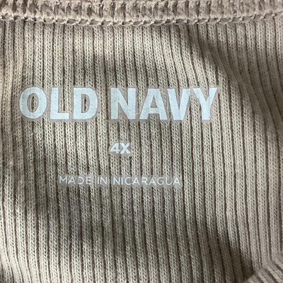 Old Navy Women’s Plus Ribbed Tank Top 4X Beige Nude Sleeveless Casual Shirt - Picture 3 of 14